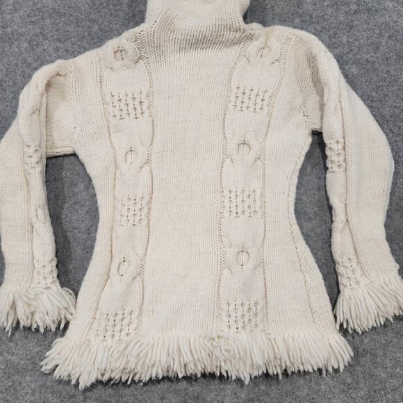 Sisandina Handicrafts Womens L Large? 100% Wool Ecuador Fringe Cardigan Sweater - Picture 14 of 15